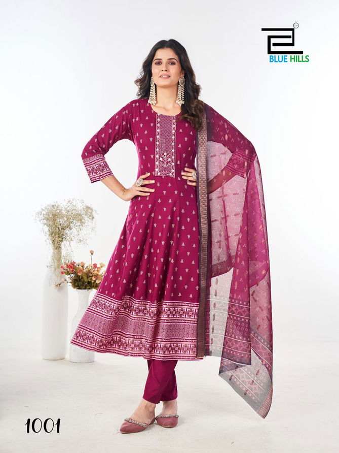 Stree By Blue Hills Rayon Foil Printed Kurti With Bottom Dupatta Wholesalers In Delhi
